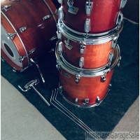 Ludwig Drum Set: Vintage Ludwig 1980s Red Mahogany Drum Set