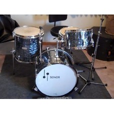 Sonor Drums : Vintage 1960s Sonor Black Onyx Sonor Drum Set w/ Tear Drop Lugs